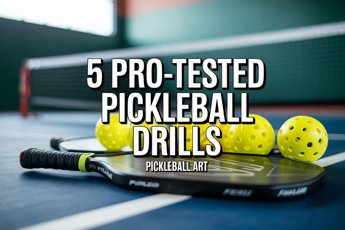 Pickleball shoes and equipment on a court