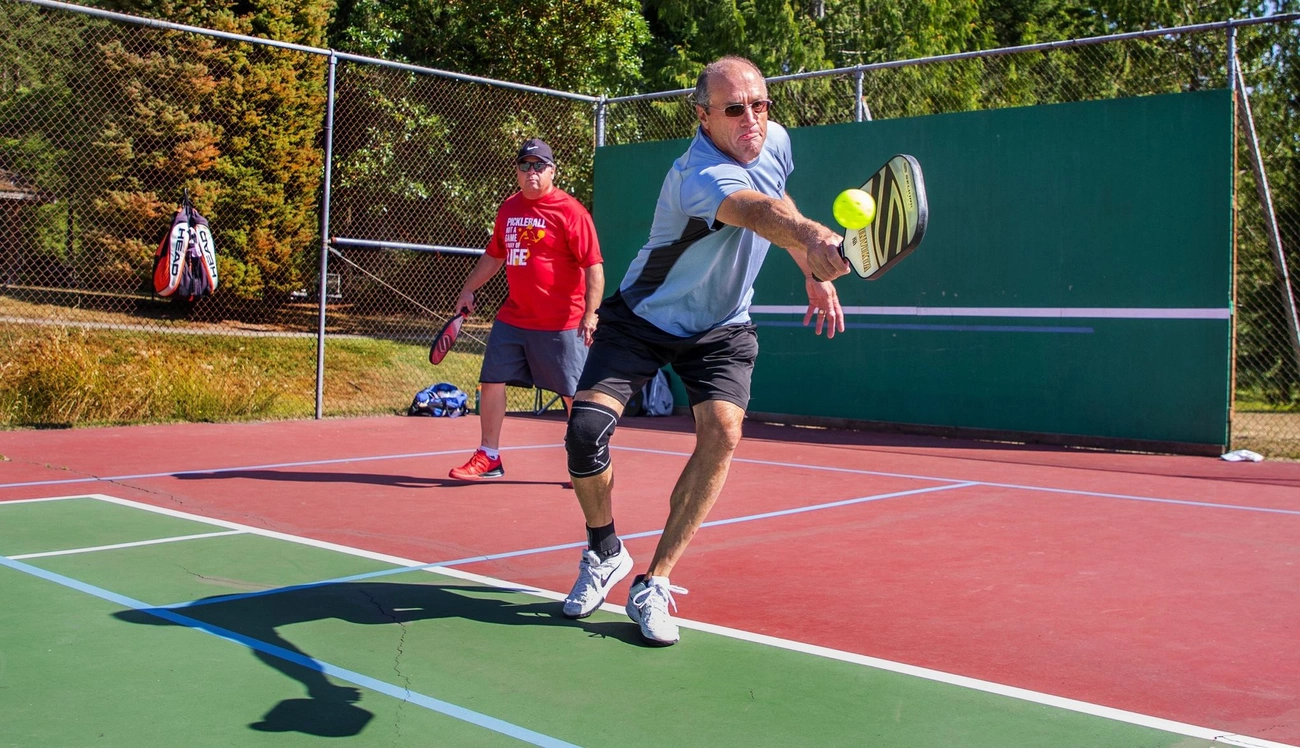 Pickleball equipment and court illustration