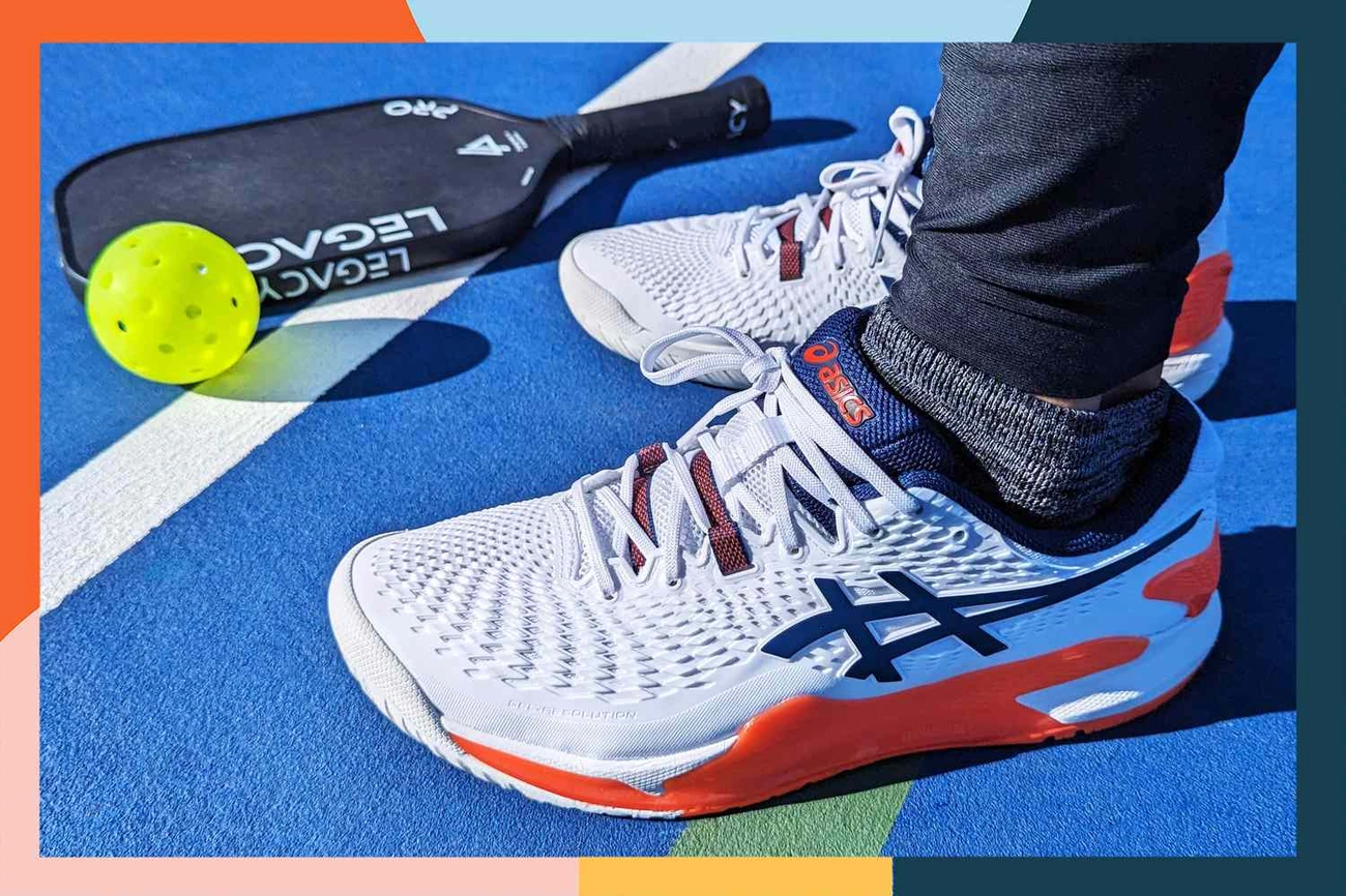 Pickleball equipment and court illustration