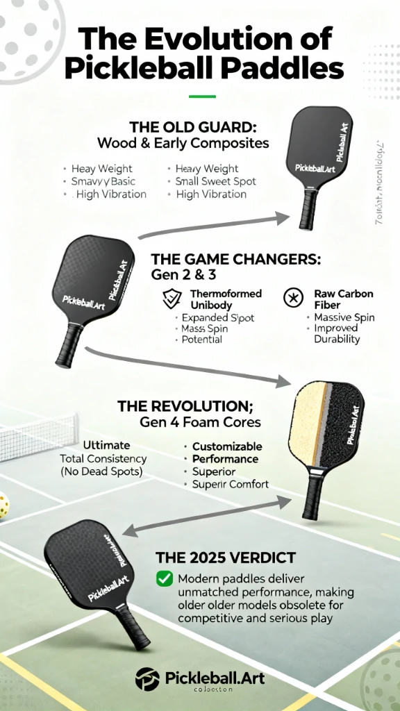 Pickleball equipment and court illustration