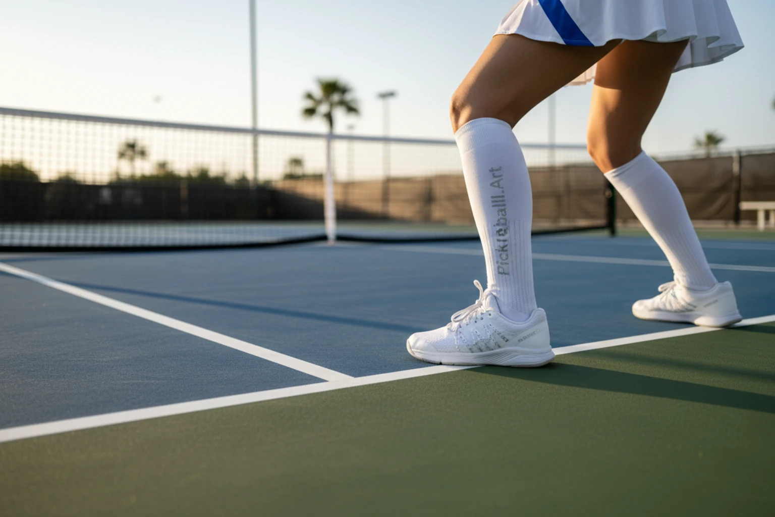 Pickleball equipment and court illustration