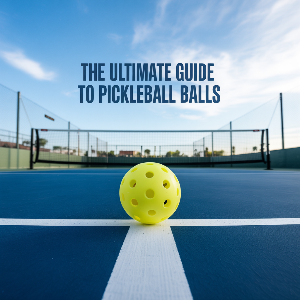 A yellow ball sits near a court line under a pickleball guide title.