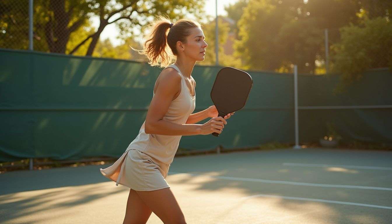 Pickleball equipment and court illustration